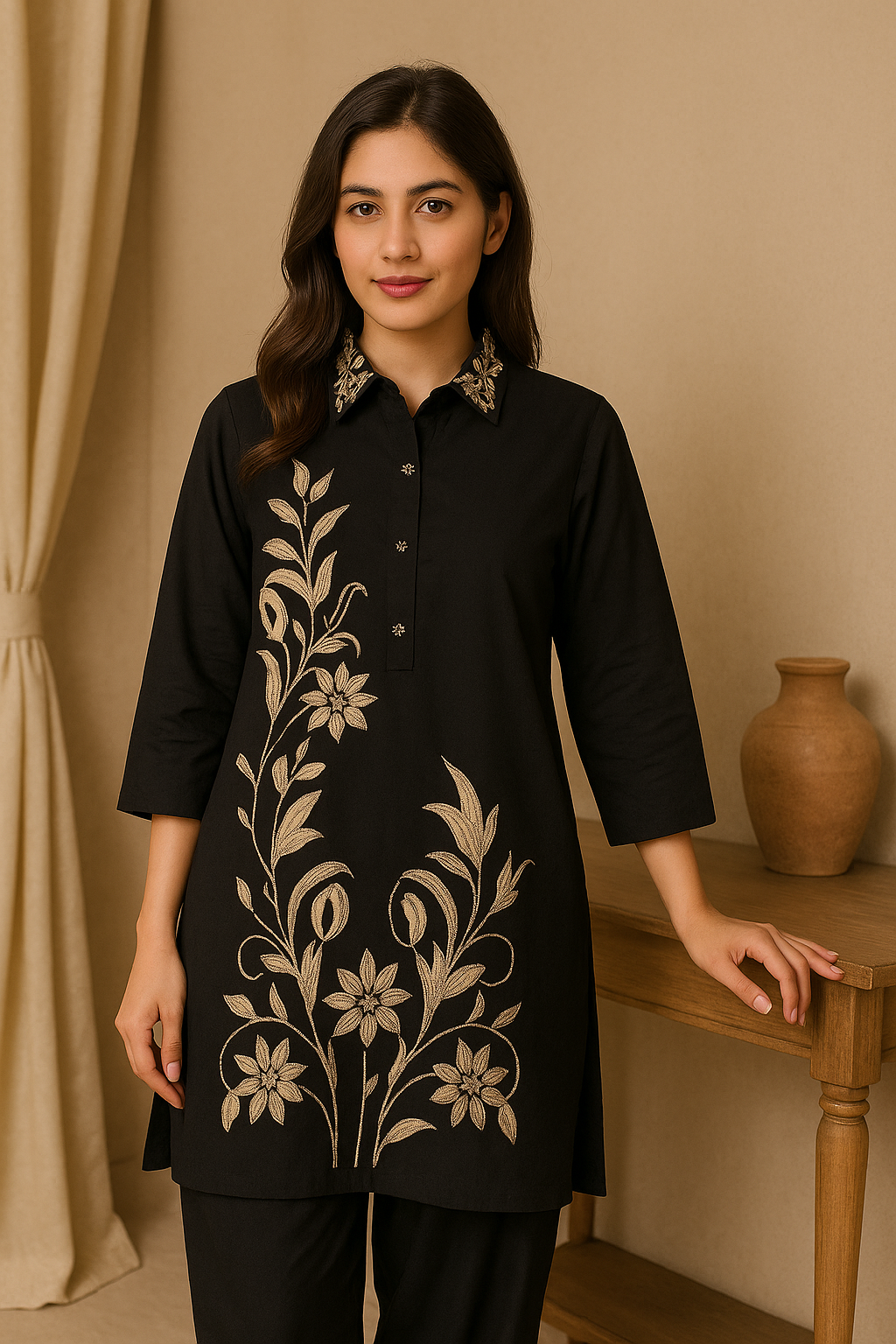 Mahveen - Obsidian Flora - Premium Ethnic Wear | Hamnaas Outlet
